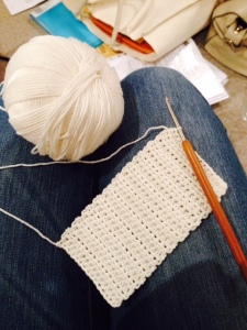 Simple uk double crochet all the way along